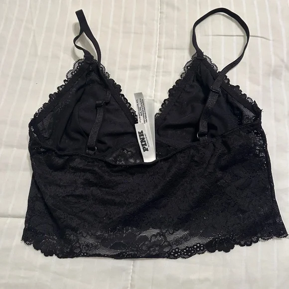 PINK Victoria's Secret Black Floral Lace Bralette - Picture 5 of 9